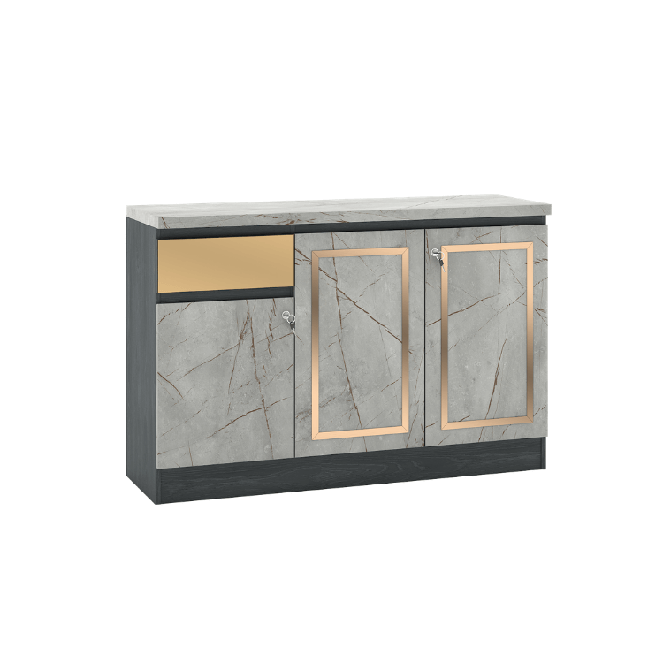 ตู้เตี้ย WISDOM DESIGN FURNITURE รุ่น GCS-121 120 ซม. สีแอชเกรย์/ไลท์มาร์เบิ้ล_1